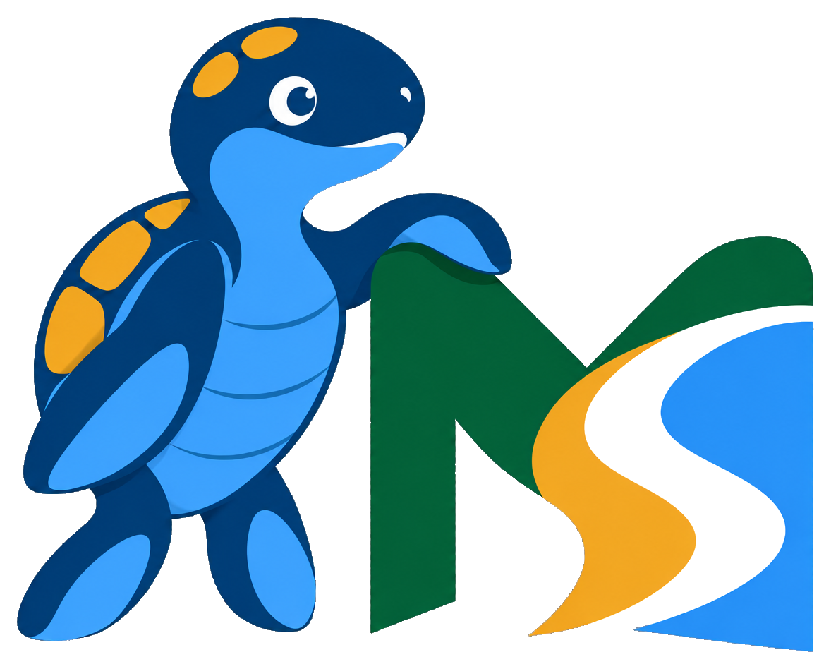 Harvey the turtle beside the MyStay logo